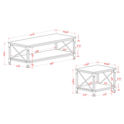 17 Stories Addeson 4 Piece Living Room Table Set Wayfair